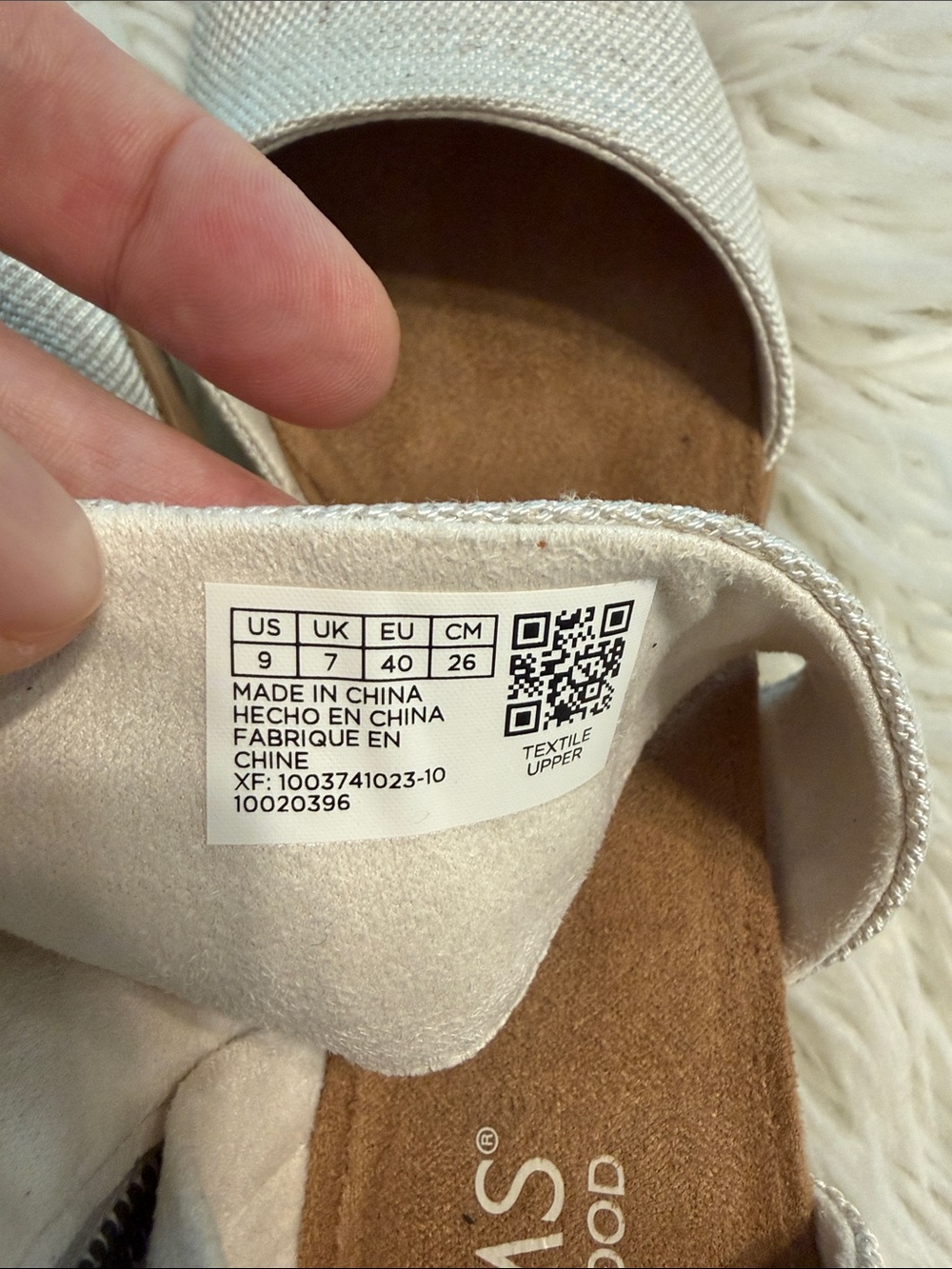TOMS Cream Canvas Cross-Strap Block Heel Sandals size 9 BNWOT - Picture 5 of 8